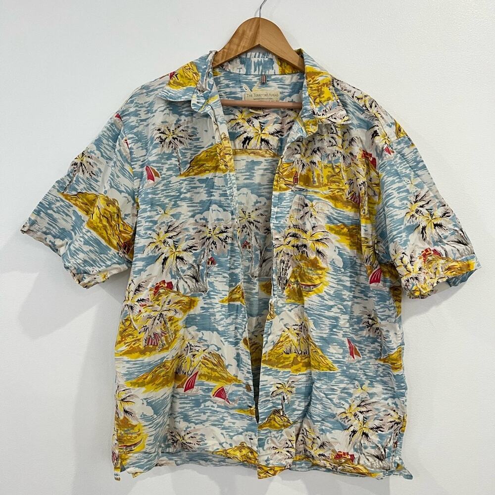The Territory‎ Ahead Mens Cotton Tropical Button Down Shirt XL